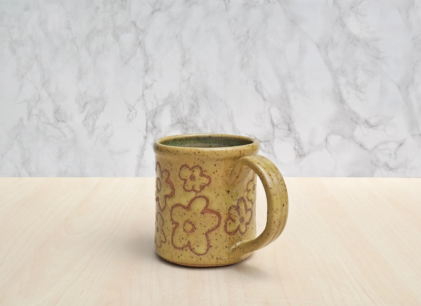Speckled Flower Mug - Dandelion Yellow