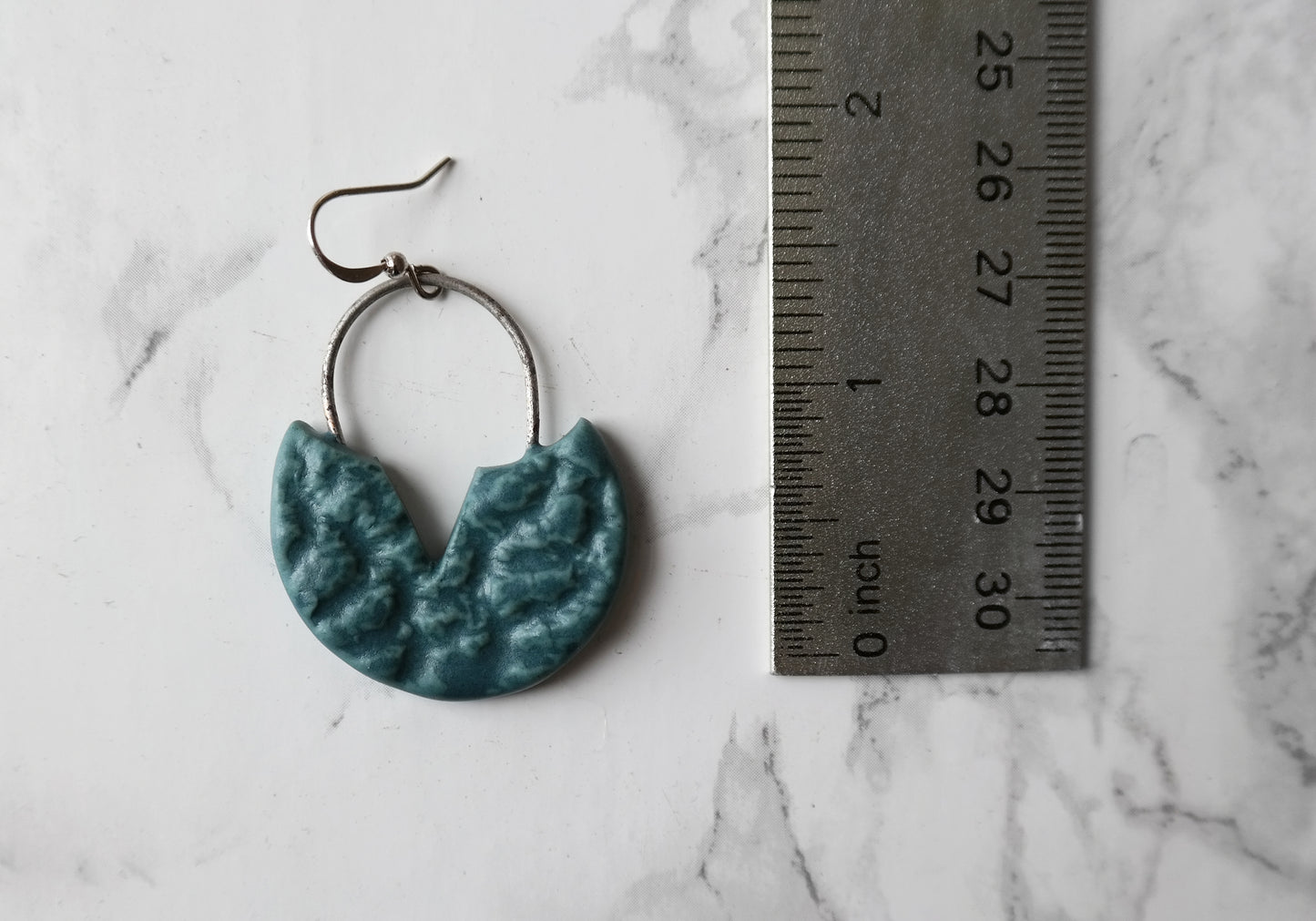 Blue Lace Ceramic Dangle Earrings