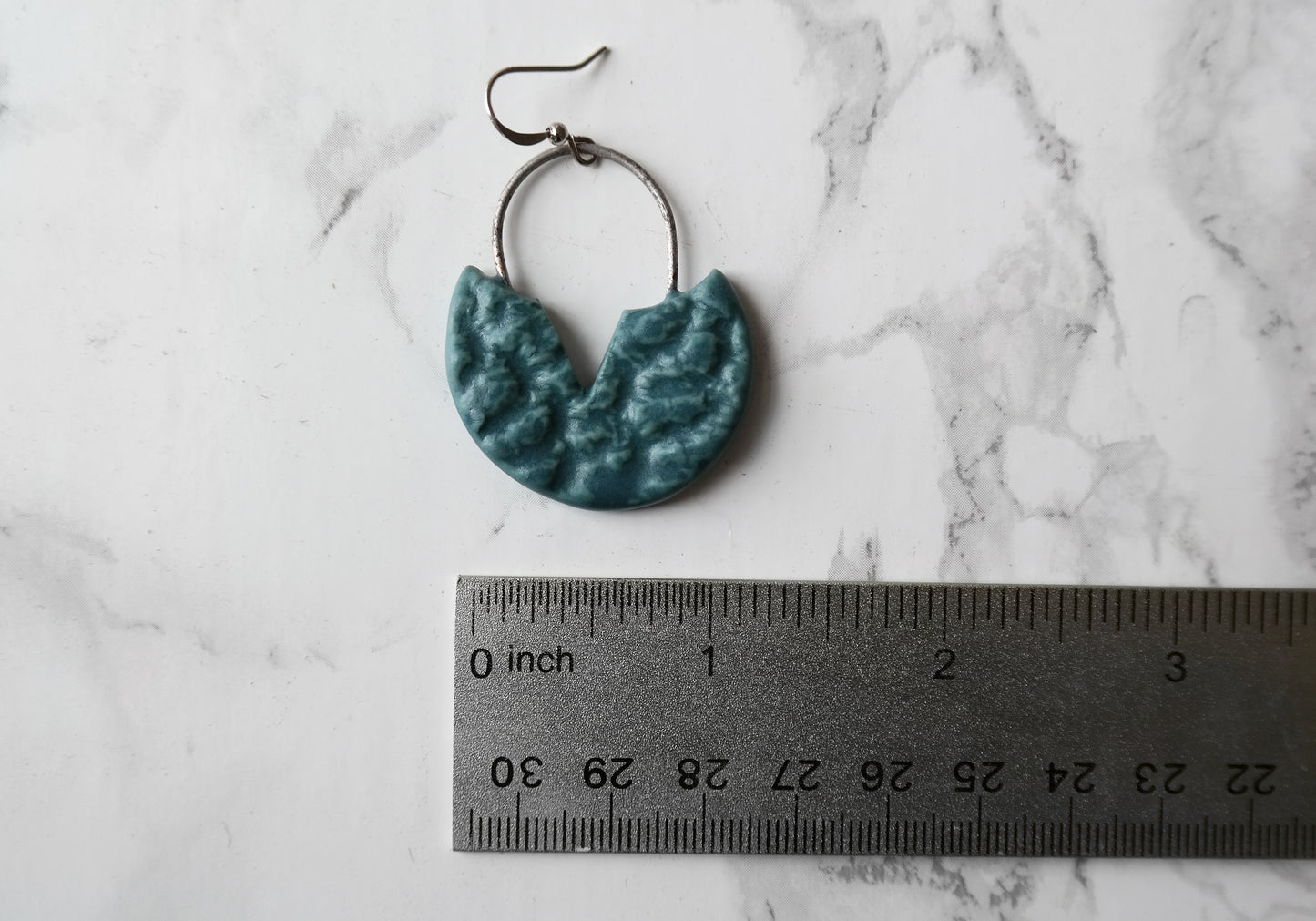 Blue Lace Ceramic Dangle Earrings