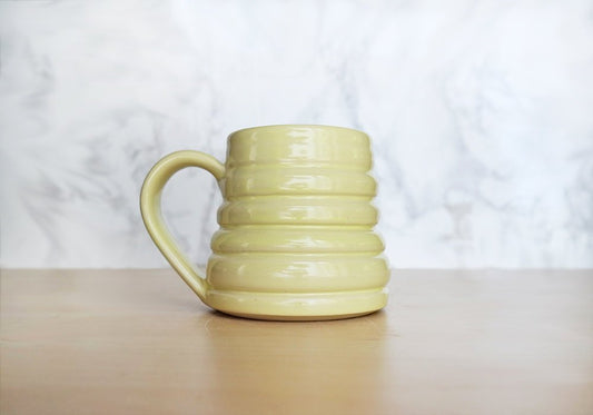Bee Skep Pottery Mug - Dandelion Yellow - Stuck in the Mud Pottery
