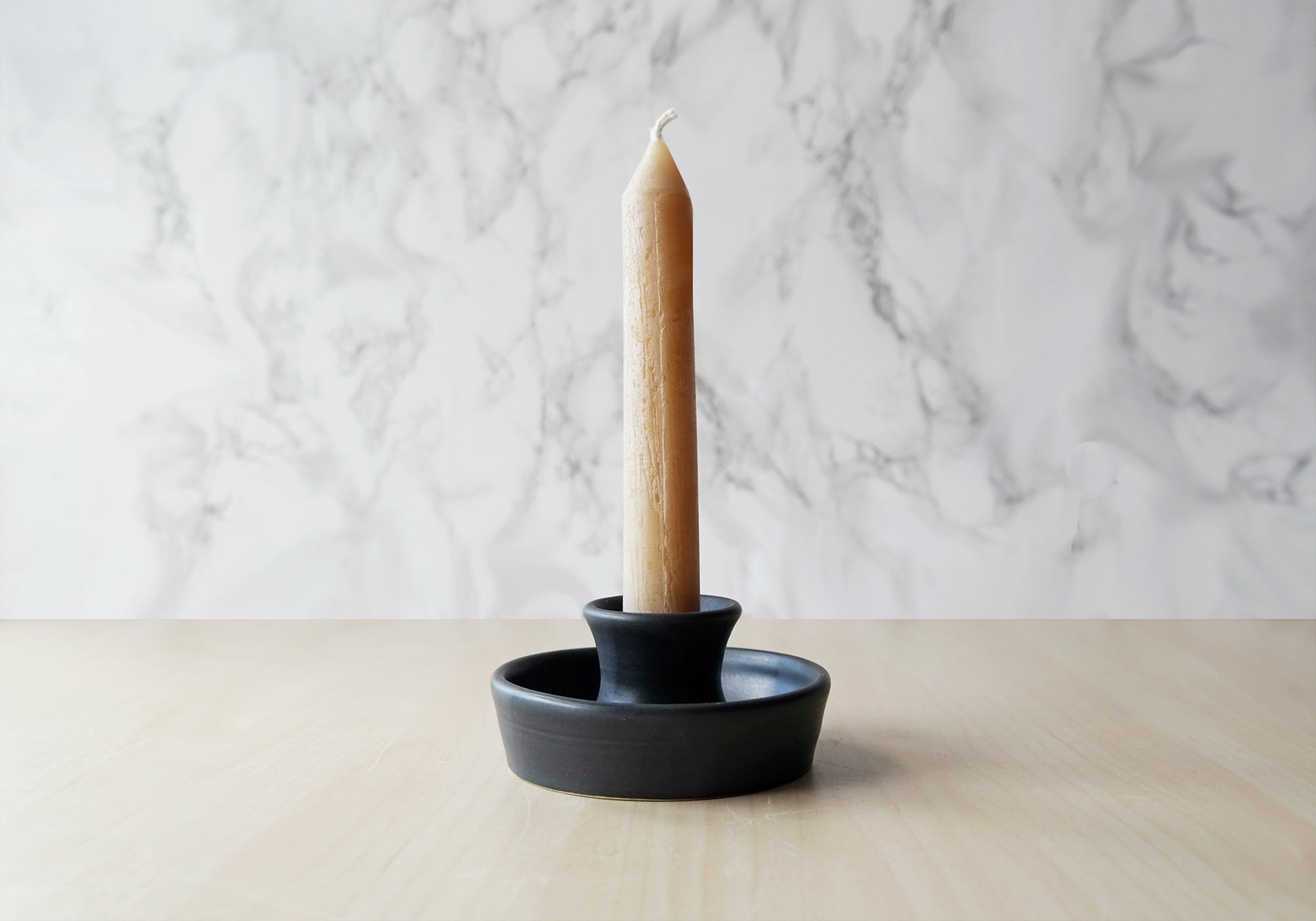 Ceramic Candle Holder - Black - Stuck in the Mud Pottery