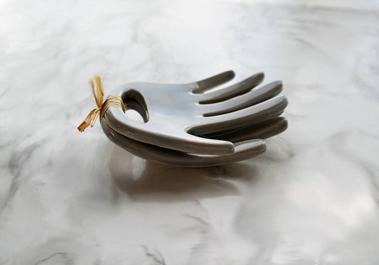 Helping Hands Salad Servers - Sky Blue - Stuck in the Mud Pottery