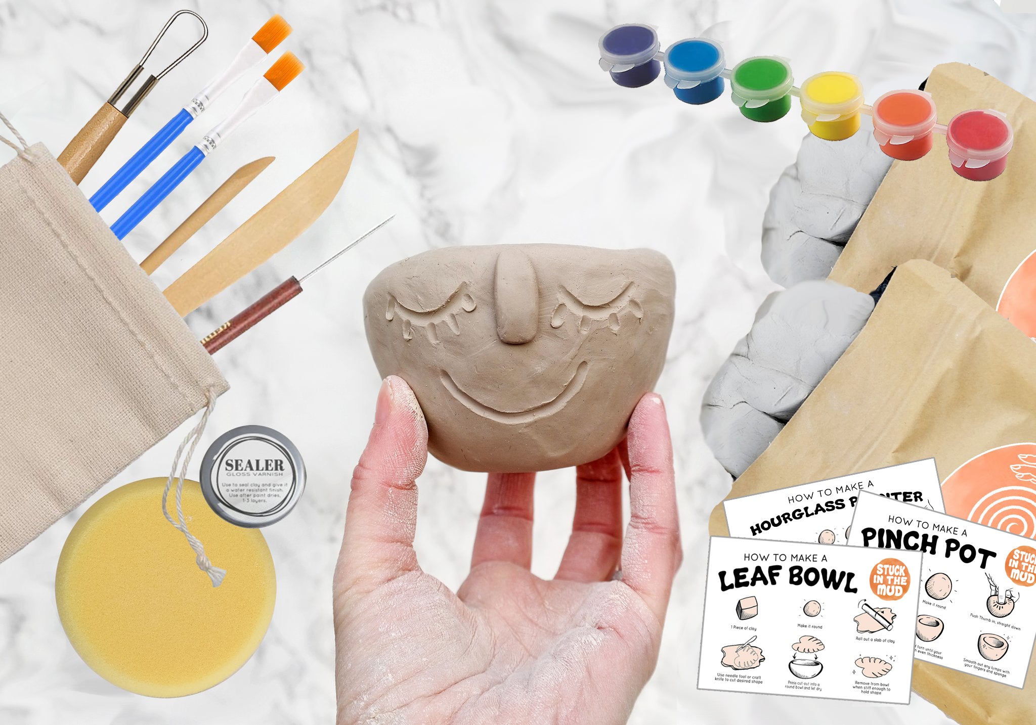 Create Your Own Clay Pottery Kit Home Pottery Craft Kit 1-2 People