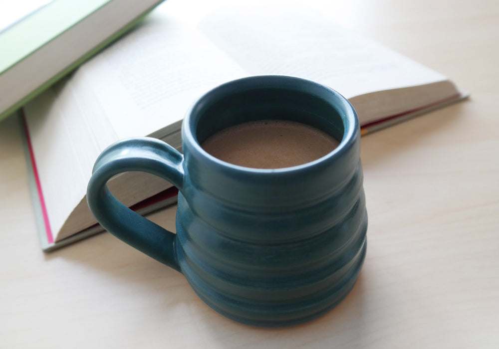Bee Skep Pottery Mug - Ocean Blue - Stuck in the Mud Pottery