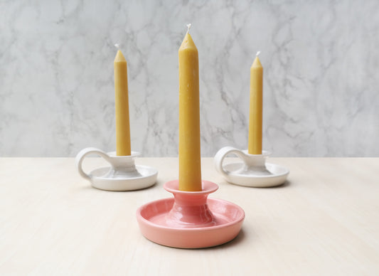 Ceramic Candle Holder - Pink