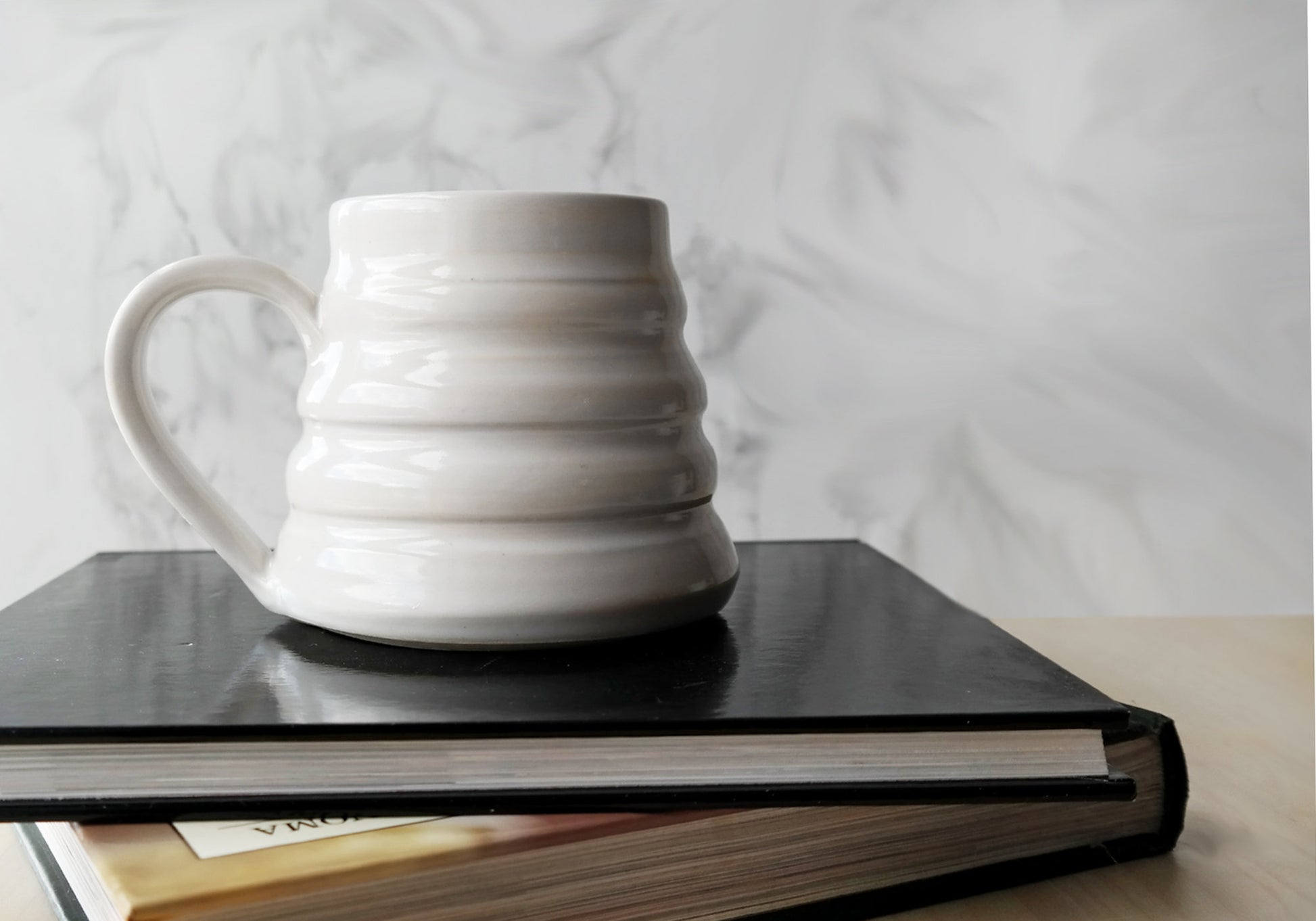 Bee Skep Pottery Mug - Dove White - Stuck in the Mud Pottery