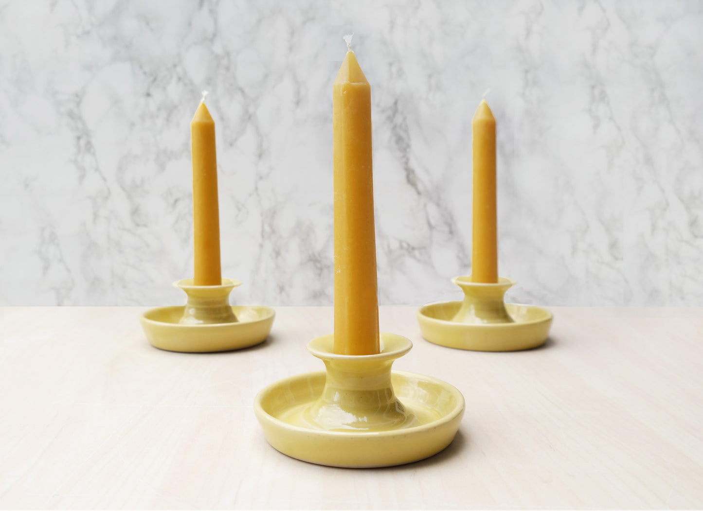Ceramic Candle Holder - Dandelion Yellow