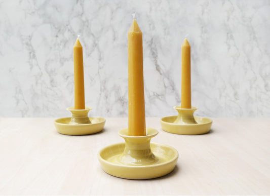 Ceramic Candle Holder - Dandelion Yellow