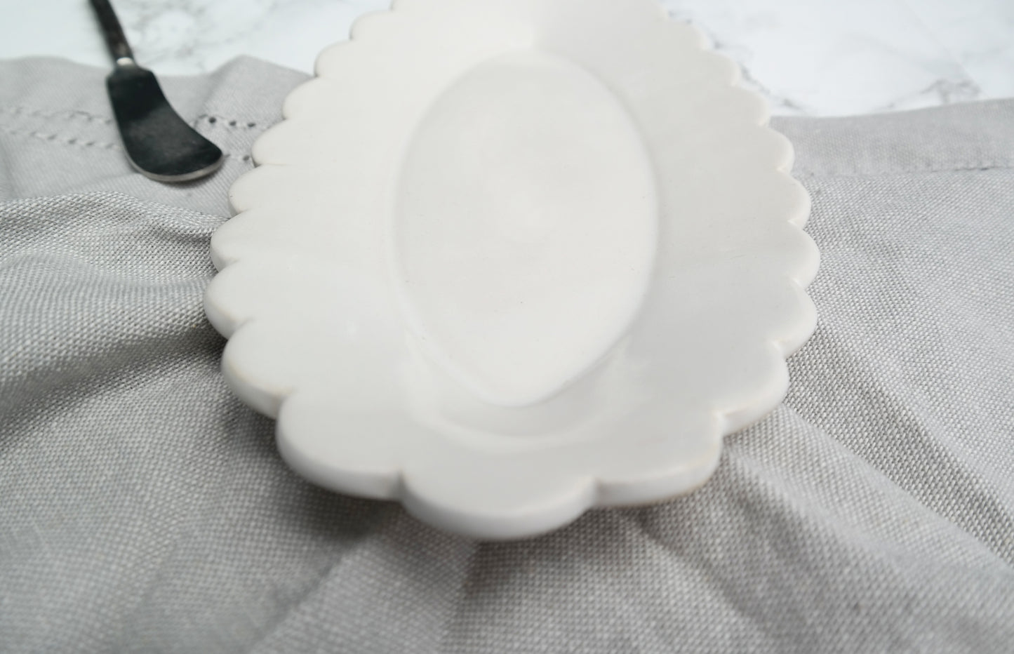 White Ceramic Scallop Tray