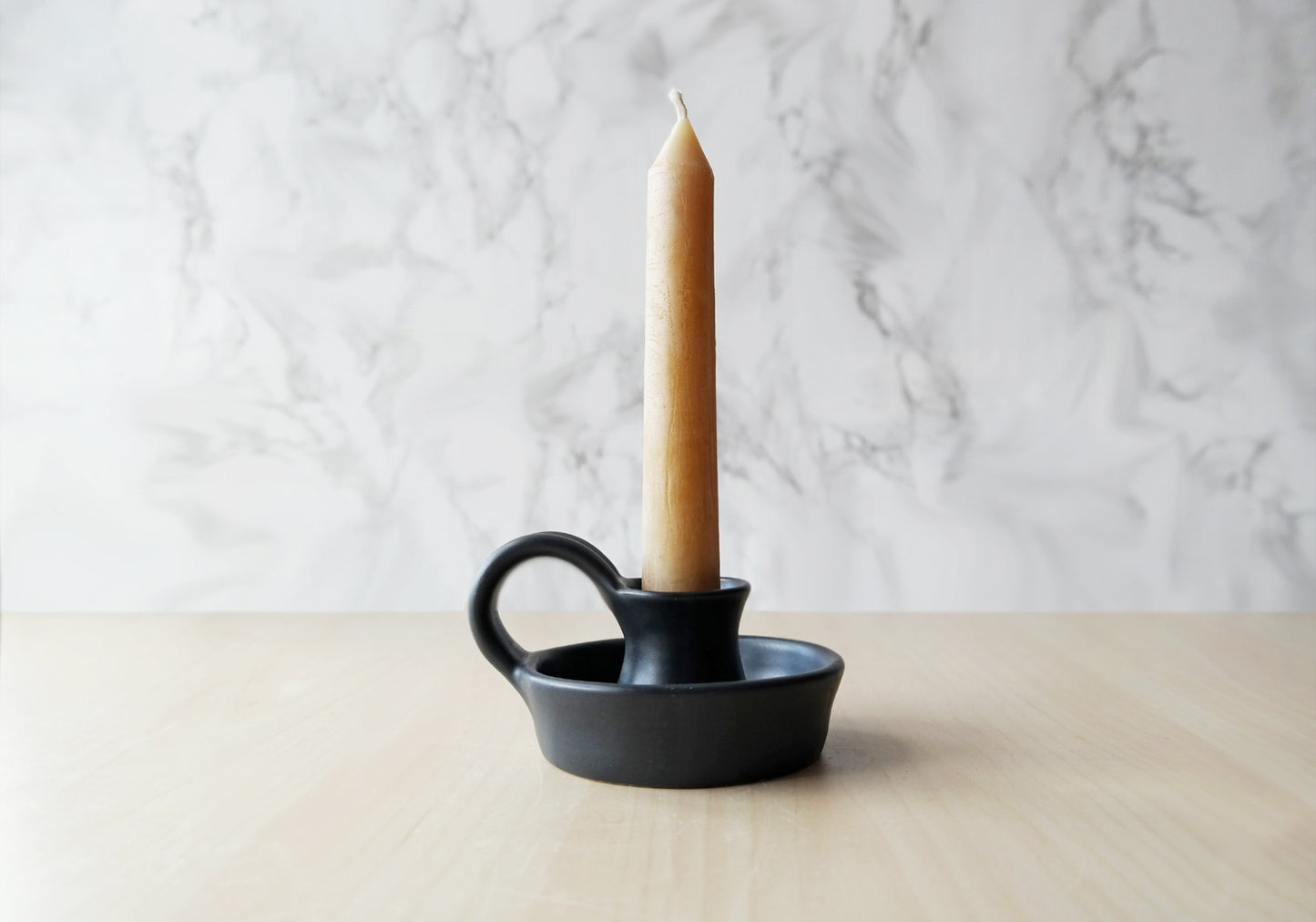 Ceramic Candle Holder - Black - Stuck in the Mud Pottery