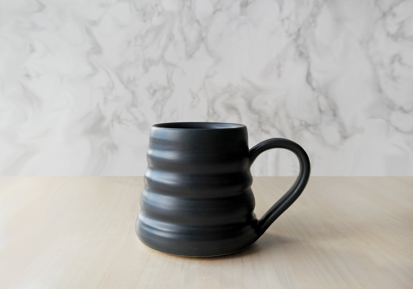 Bee Skep Pottery Mug - Raven Black - Stuck in the Mud Pottery