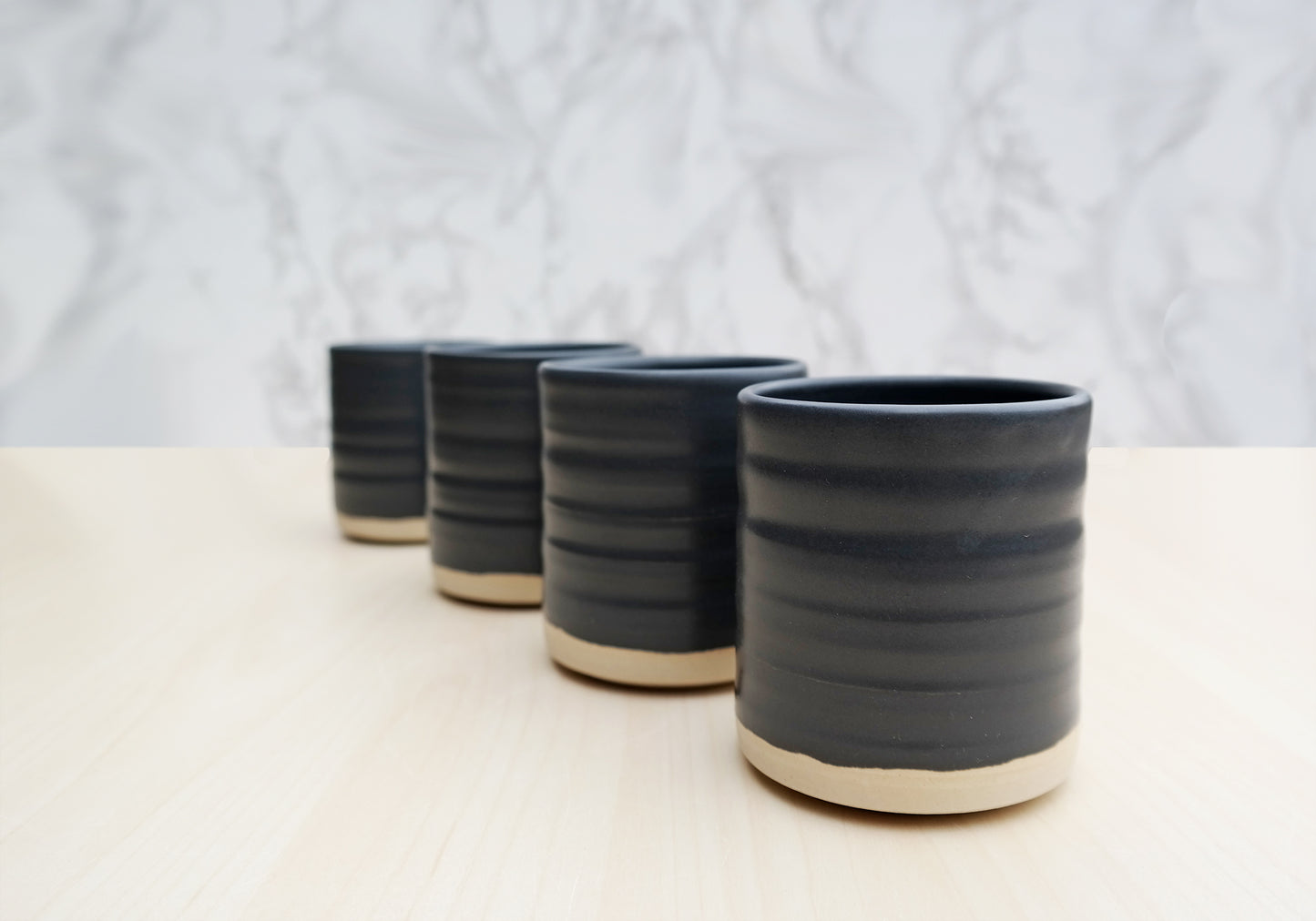 Matte Black Whiskey Ceramic Tumblers