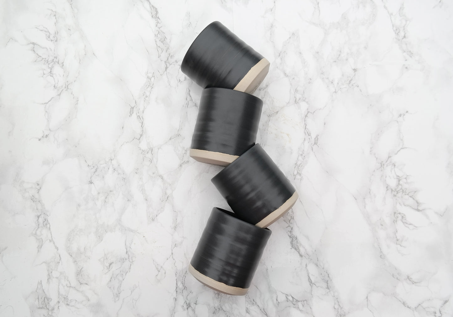 Matte Black Whiskey Ceramic Tumblers