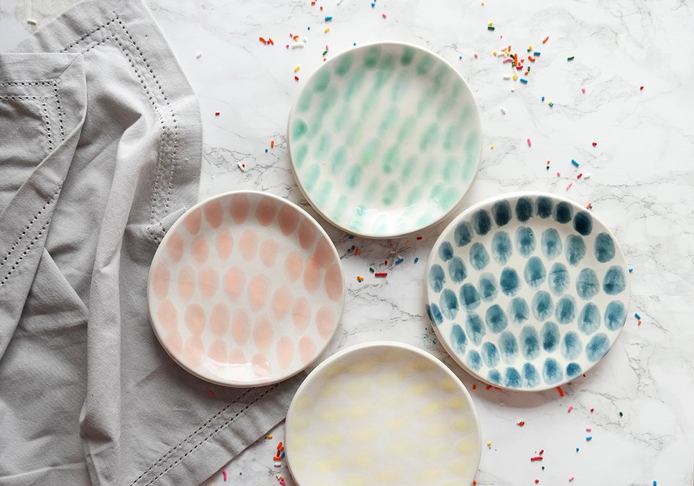 Confetti Dessert Plates - Set of 4 - Stuck in the Mud Pottery