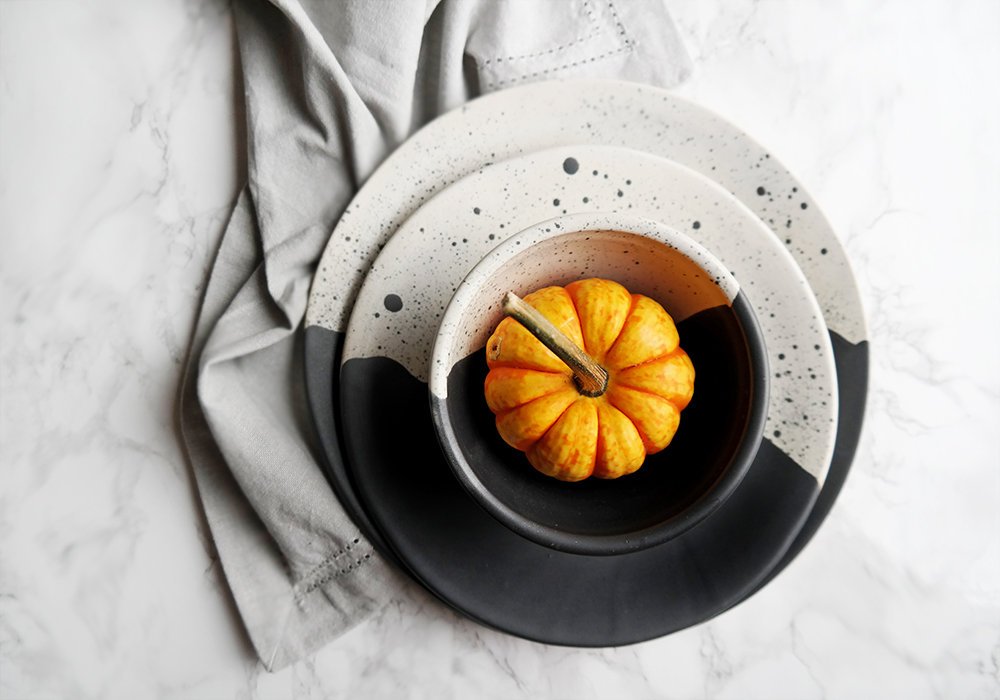 Handmade High Peaks Dinnerware Set - Black + White - Stuck in the Mud Pottery